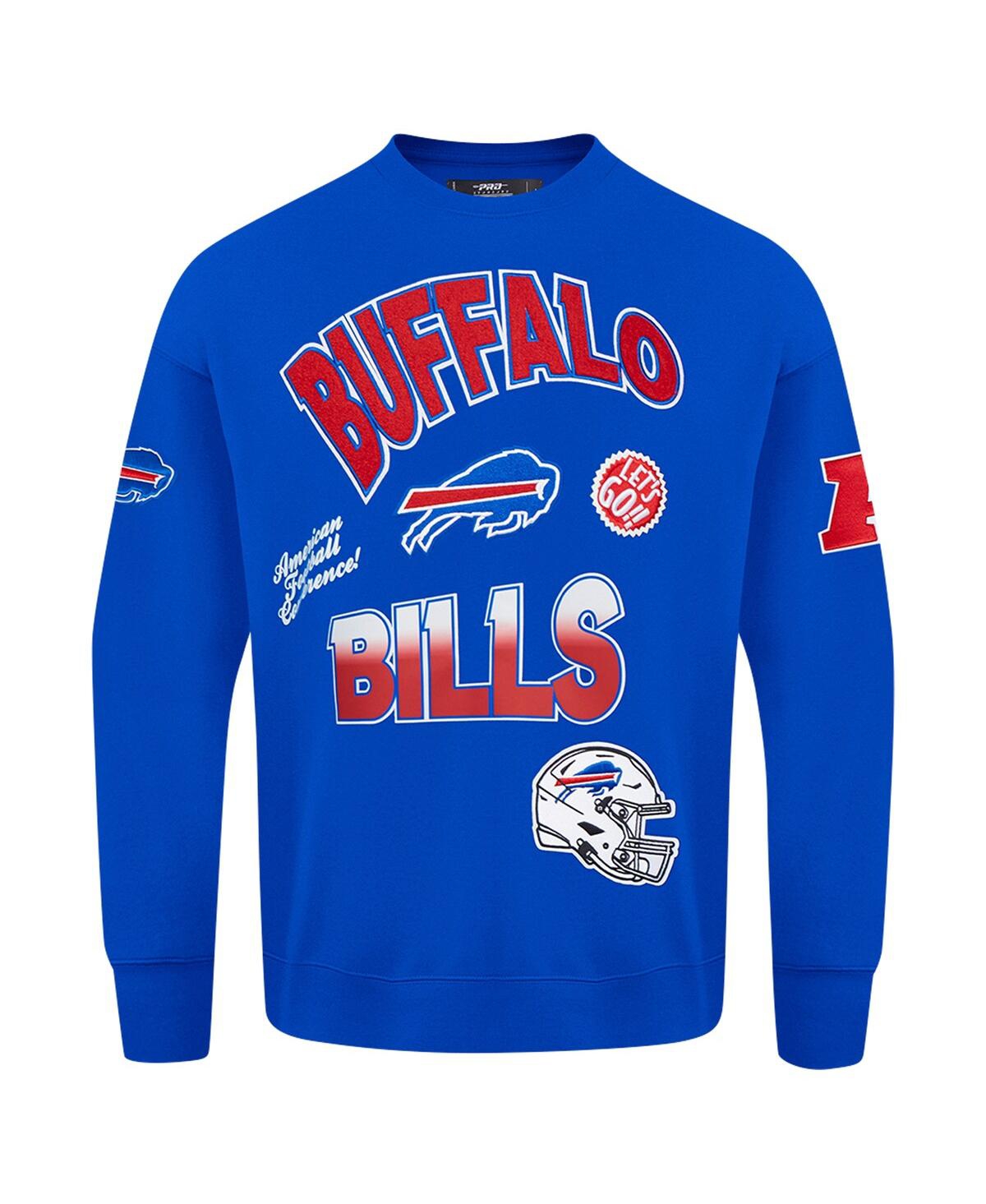 PRO STANDARD MEN'S ROYAL BUFFALO BILLS TURN IT UP DROP SHOULDER PULLOVER SWEATSHIRT 