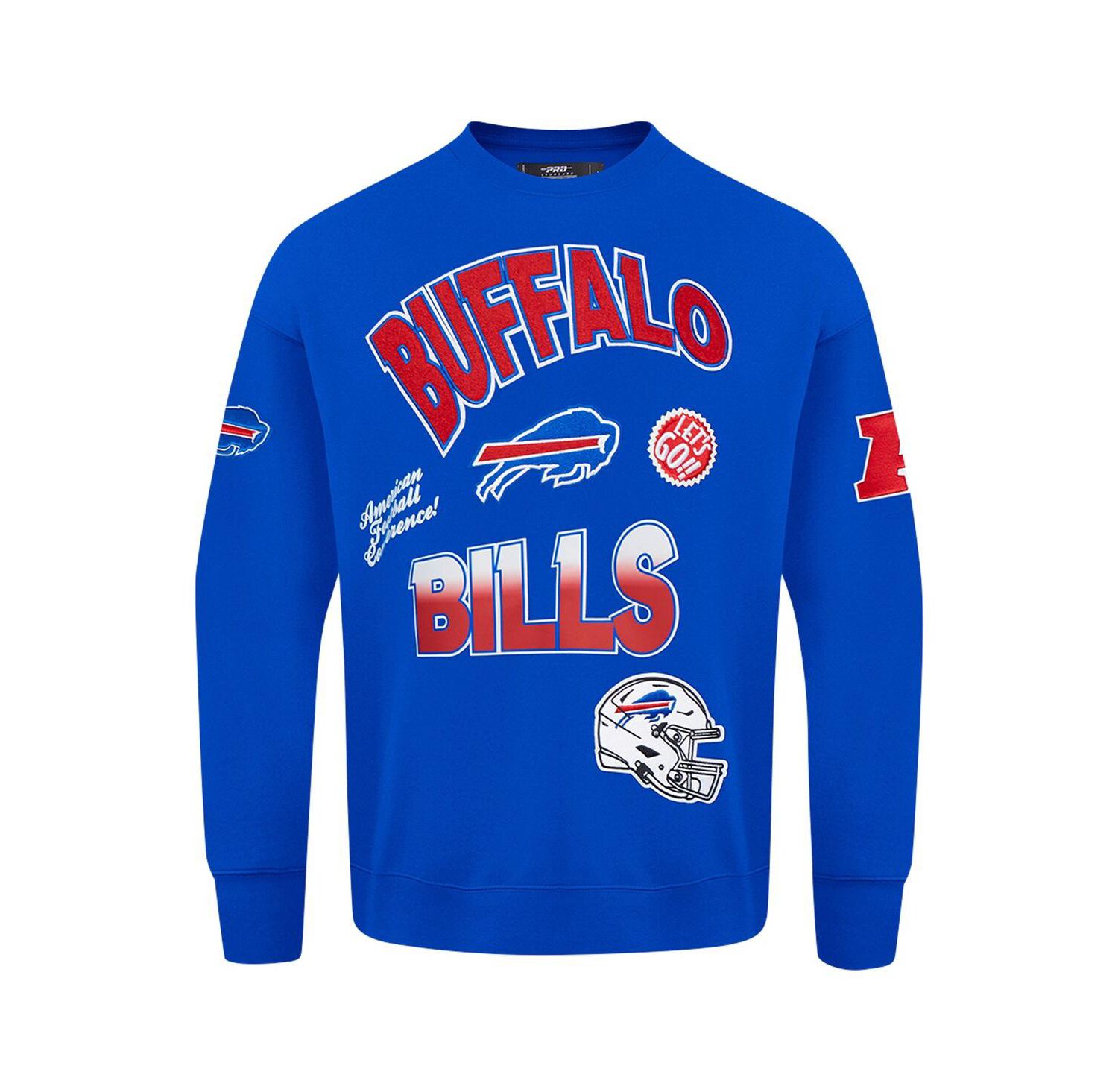 Men's Royal Buffalo Bills Turn It Up Drop Shoulder Pullover Sweatshirt