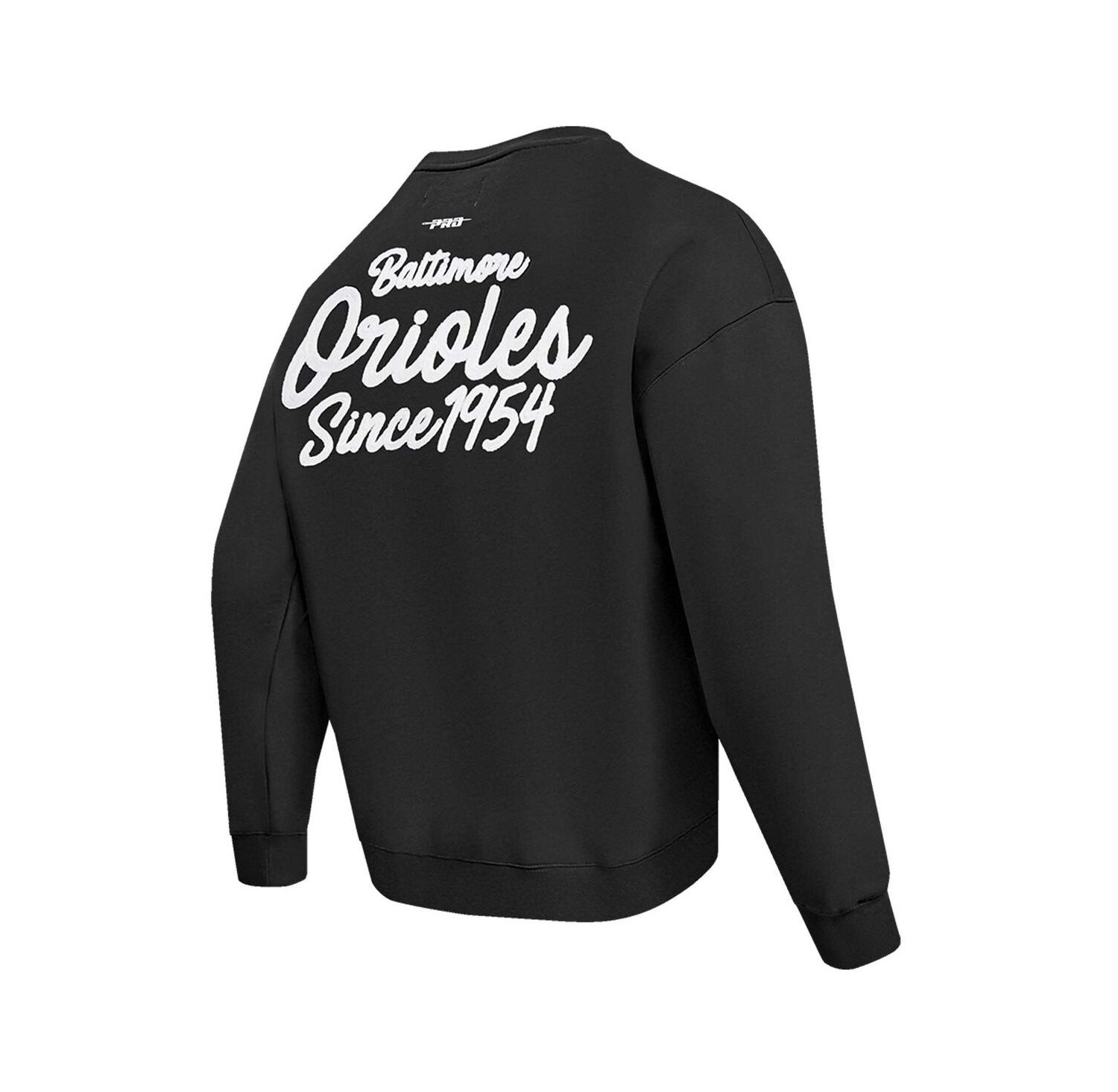 Men's Black Baltimore Orioles Paint The City Dropped Shoulder Pullover Sweatshirt
