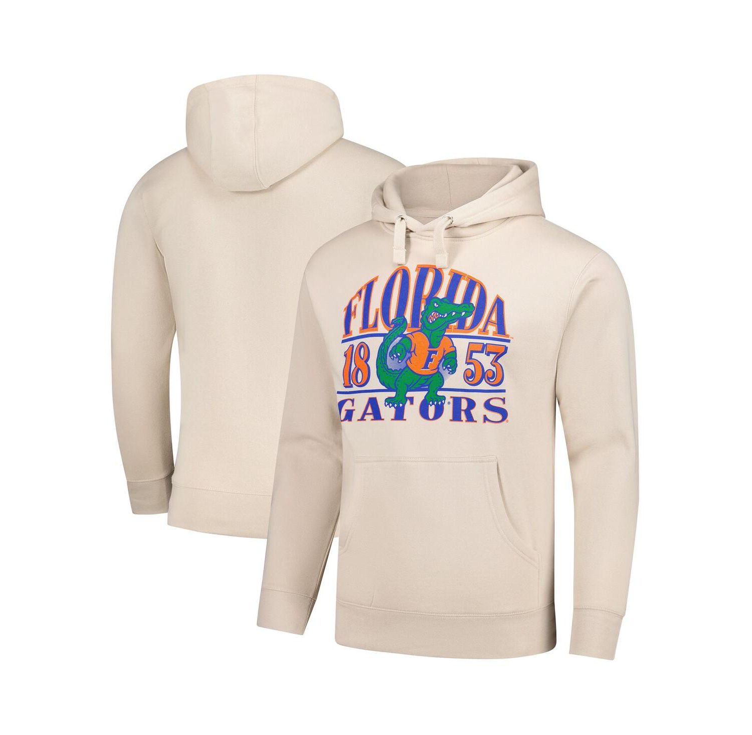 Men's Cream Florida Gators Upper Arch Letters Pullover Hoodie