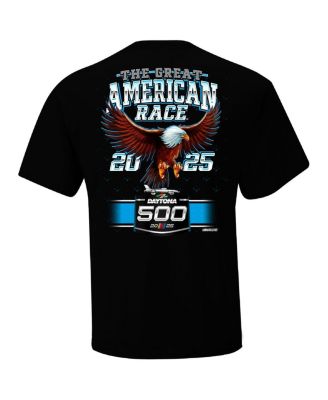 Checkered Flag Sports Mens Black Daytona International Speedway 2025 Daytona 500 Eagle T-Shirt 5290₽