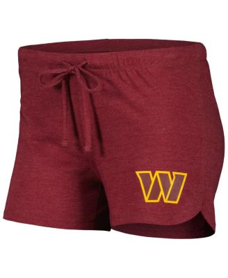 Женский комплект для отдыха Concepts Sport с регланом бордового/золотого цвета Washington Commanders, футболка с длинным рукавом и шорты