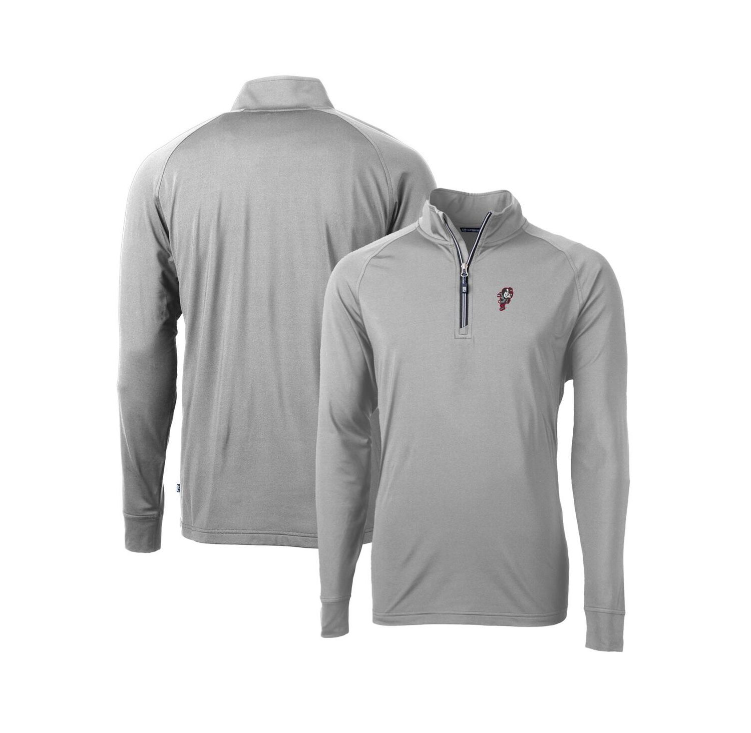 Men's Gray Ohio State Buckeyes Adapt Eco Knit Stretch Quarter-Zip Pullover Top