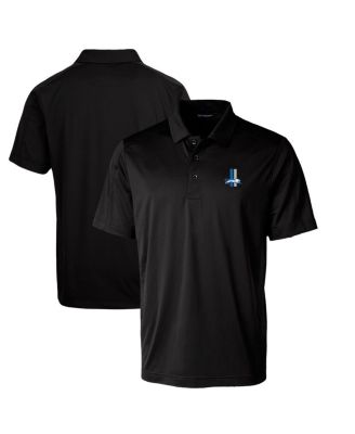 Cutter & Buck - Men's Black Detroit Lions Throwback Logo Prospect Textured Stretch Polo