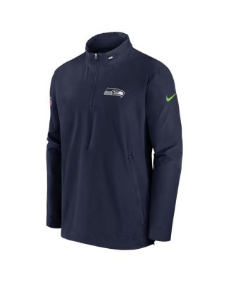 Men's College Navy Seattle Seahawks Sideline Coach Half-Zip Jacket