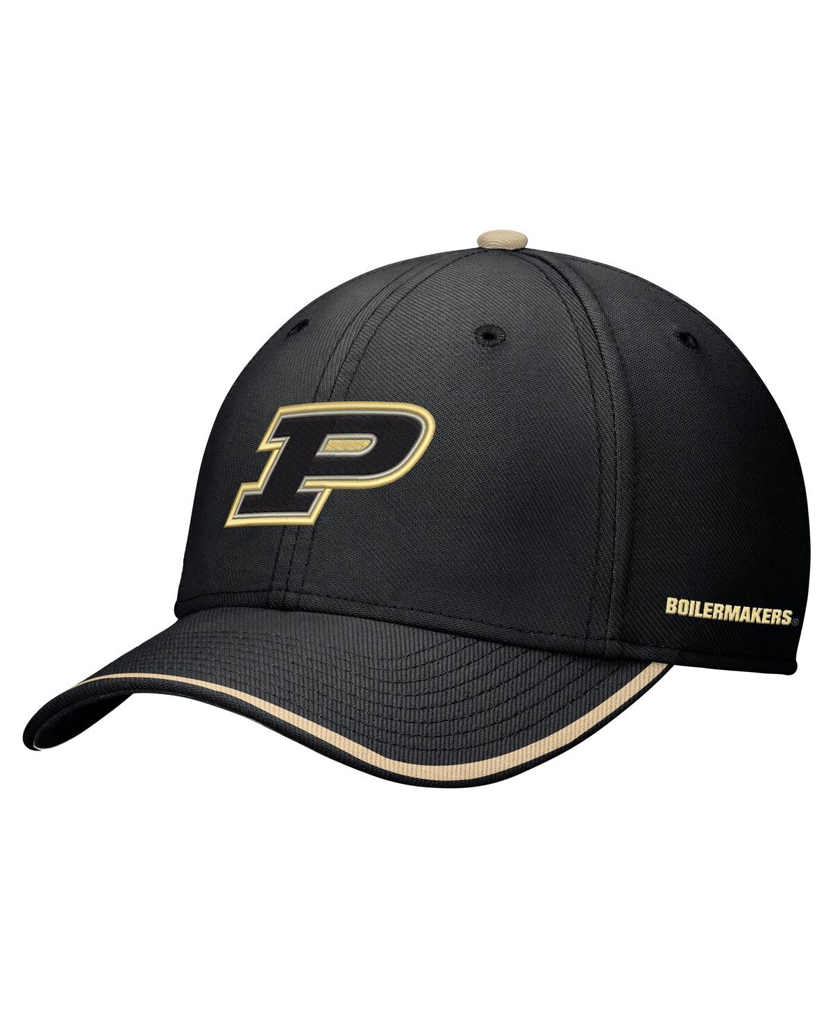 Nike Men's Black Purdue Boilermakers Rise Performance Flex Hat In Black