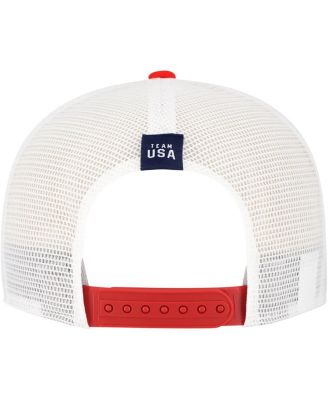 Мужская красно-белая кепка дальнобойщика Nike Team USA Rise Performance с регулируемой посадкой
