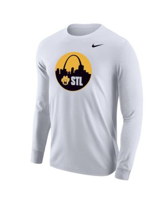 Мужская белая футболка Nike Missouri Tigers Mizzou St. Louis с длинным рукавом для стрельбы из лука