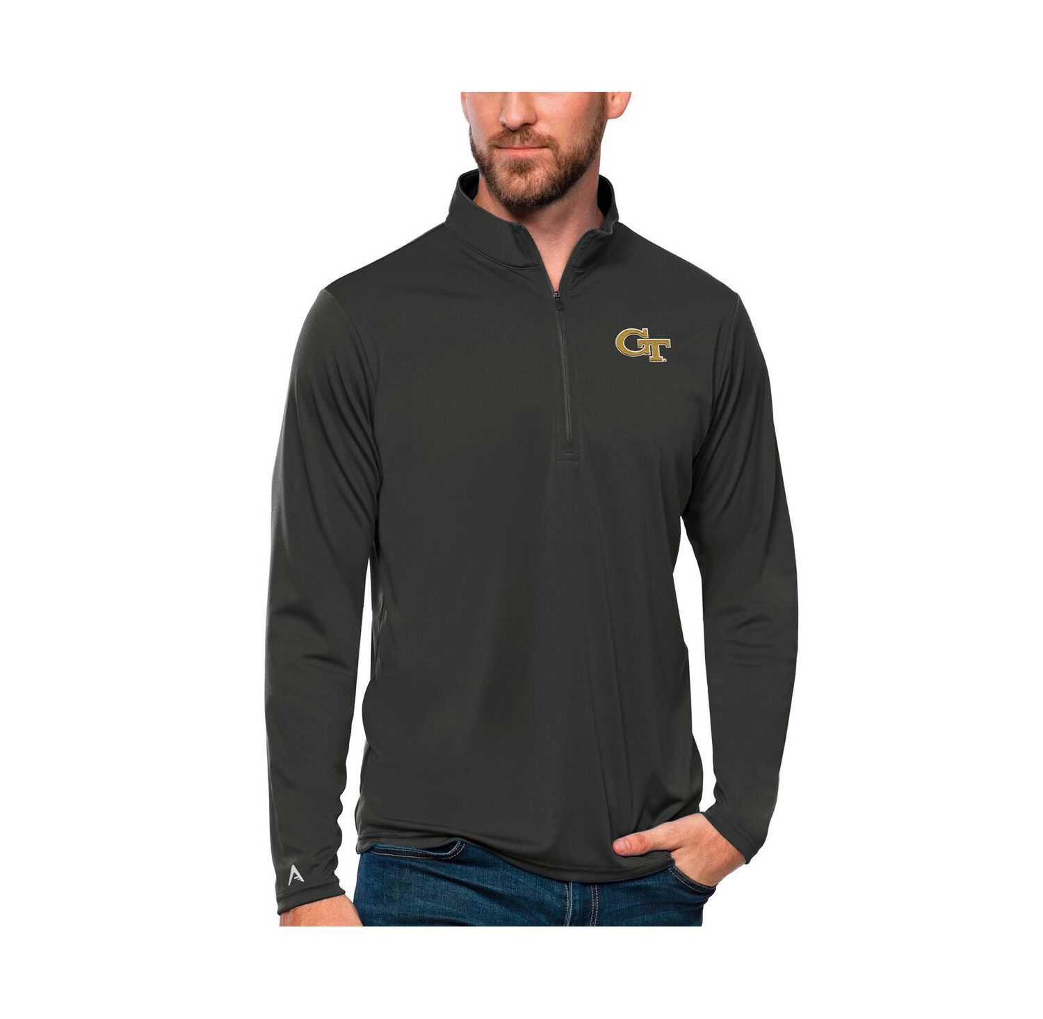 Men's Charcoal Georgia Tech Yellow Jackets Tribute Quarter-Zip Top