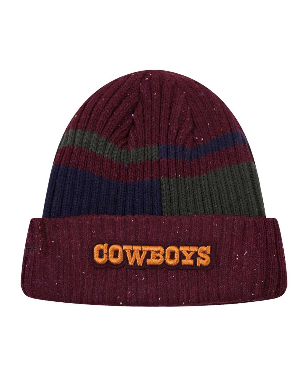 Shop Pro Standard Men's Burgundy Dallas Cowboys Speckled Cuffed Knit Hat