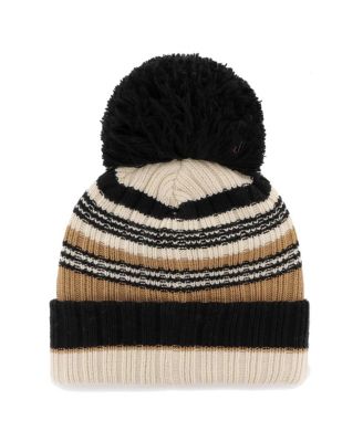 Женская натуральная вязаная шапка Chicago Bears Barista с манжетами и помпоном от бренда '47