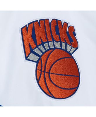 Мужская белая куртка-ветровка Mitchell & Ness New York Knicks Paintbrush на молнии