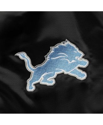 Men's Black Detroit Lions Locker Room Satin Varsity Full-Snap Jacket