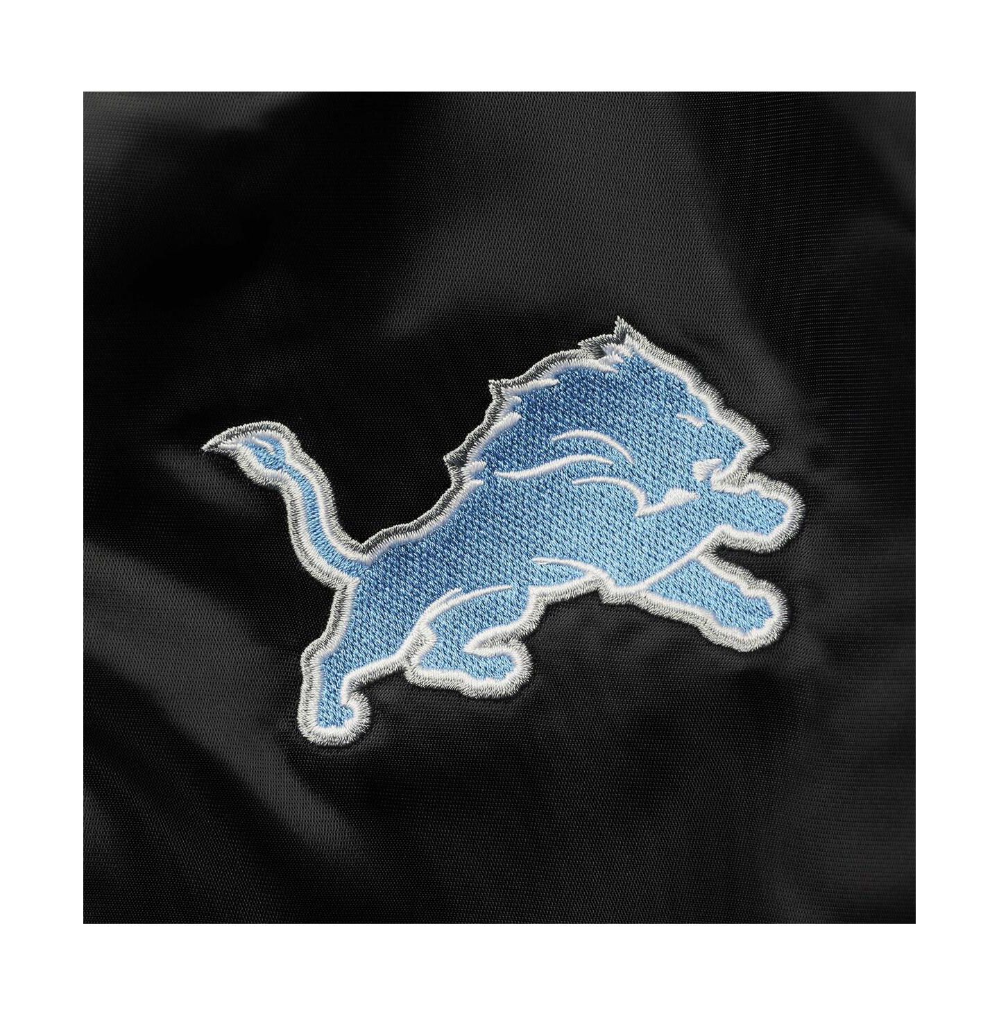 Мужская куртка Starter Black Detroit Lions Locker Room Satin Varsity Full-Snap — фото 3