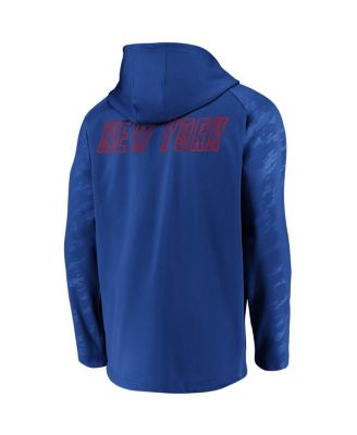 Культовая мужская толстовка Fanatics Royal New York Giants с тиснением Defender на молнии