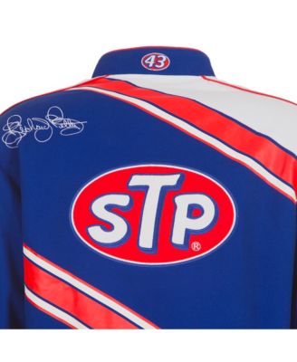 Мужская сине-белая форменная куртка JH Design Richard Petty STP из саржи на молнии от JH Design