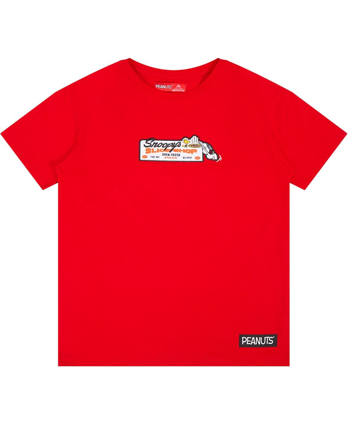 Shop Freeze Max Big Boys And Girls Red Peanuts Snoopy's Slice Shop T-shirt