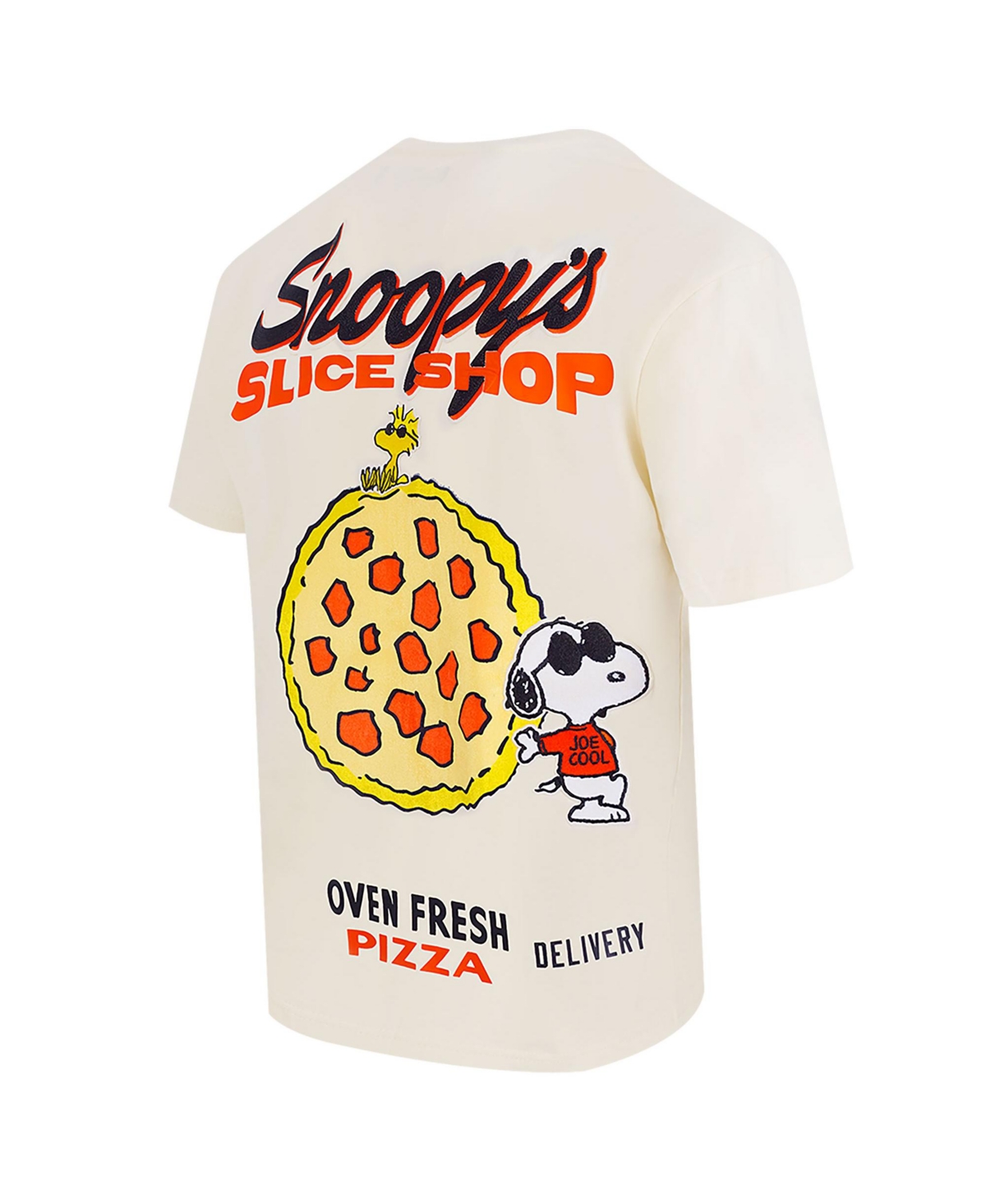 Freeze Max Men's Cream Peanuts Snoopy's Slice Shop T-shirt In Cream