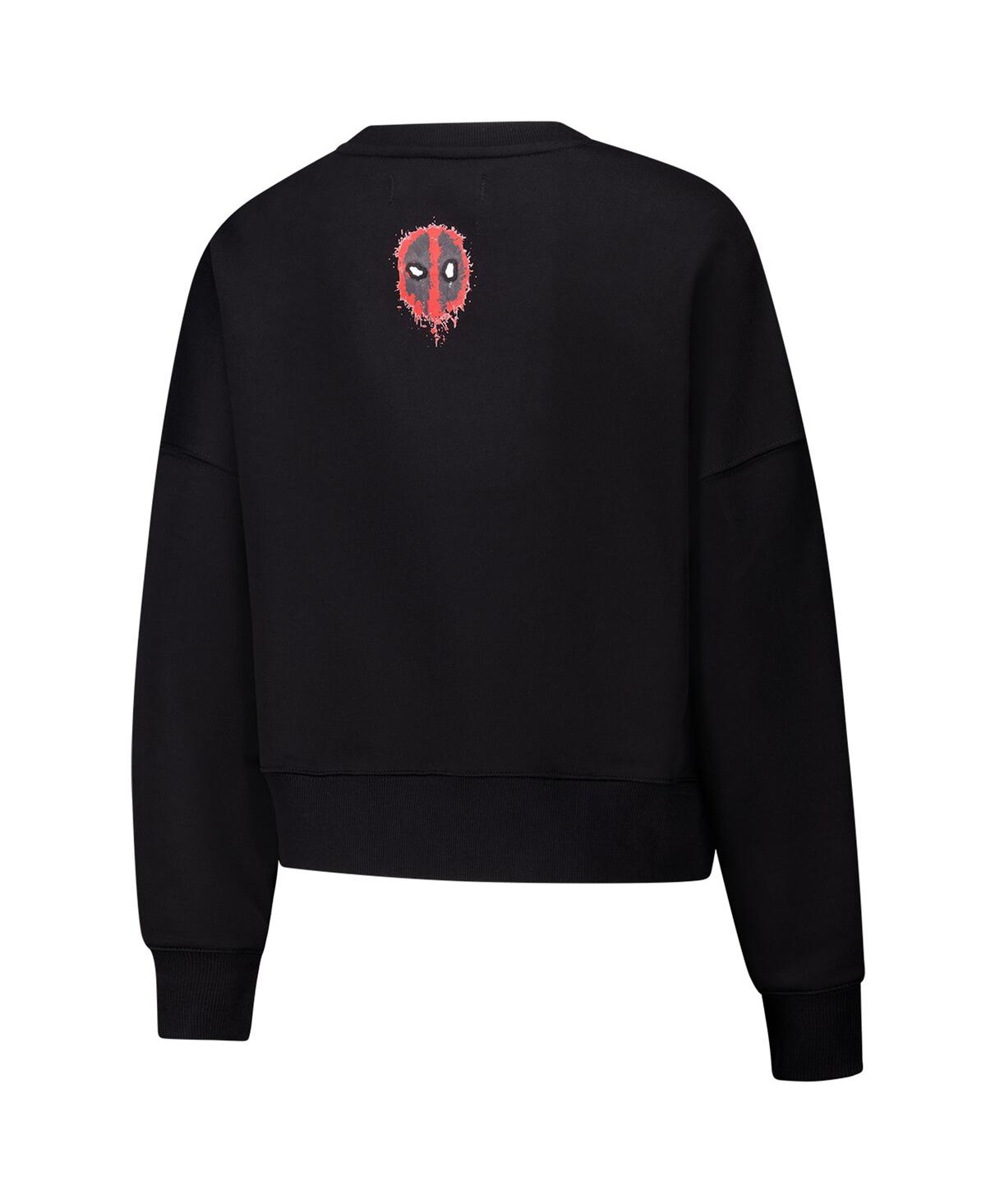 Freeze Max Women's Black Deadpool Comic Panel Loose Fit Pullover Sweatshirt In Black