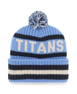 Мужская брендовая светло-голубая вязаная шапка Tennessee Titans Bering с манжетами и помпоном 47-го года выпуска