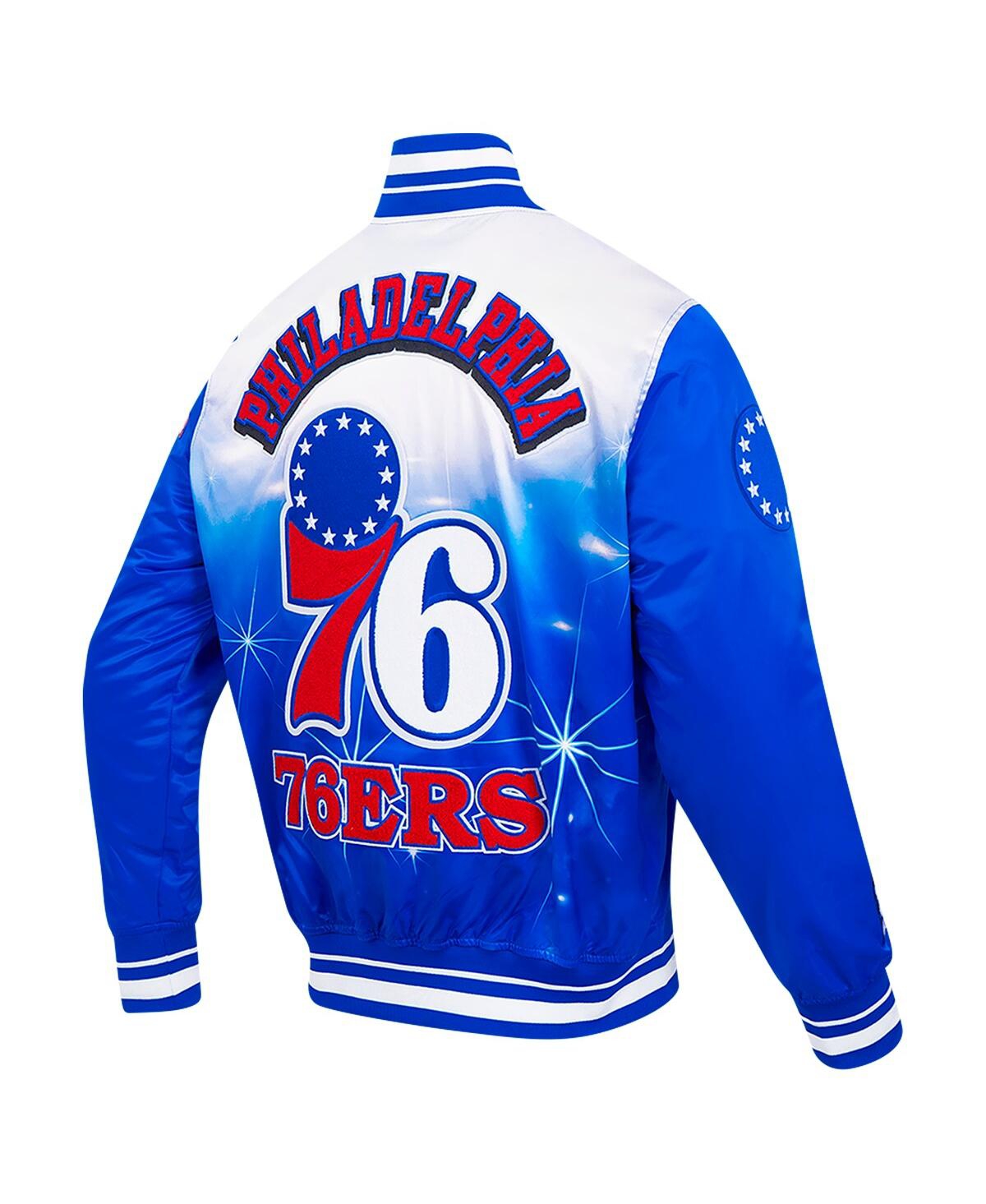 Pro Standard Men's Royal Philadelphia 76ers Sublimated Satin Full-snap Jacket In Royal