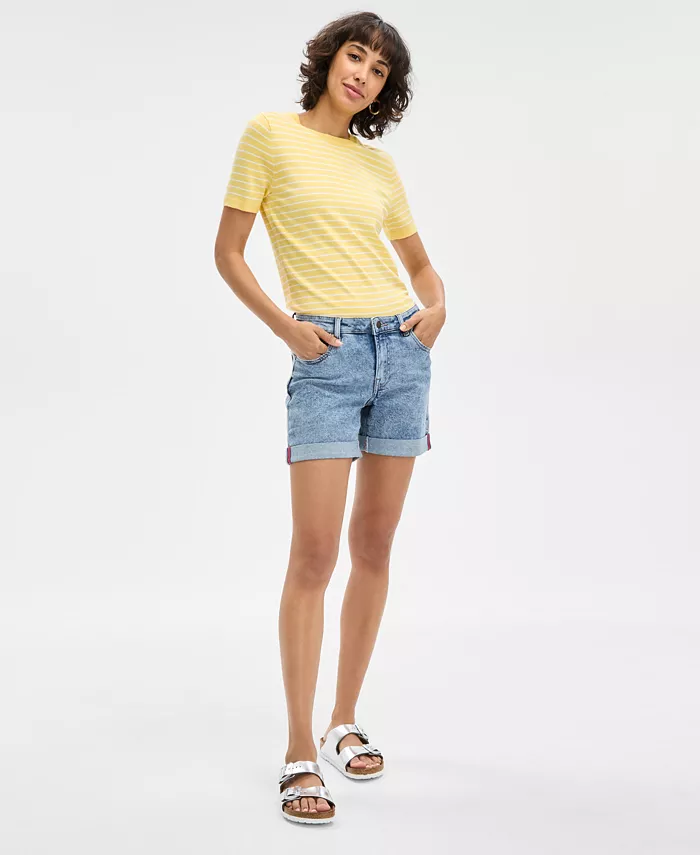 Nautica Women's Cuffed Denim Shorts