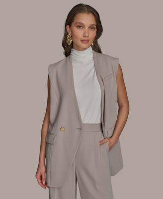 Женский жилет в тонкую полоску от Donna Karan New York, обычный и миниатюрный размеры