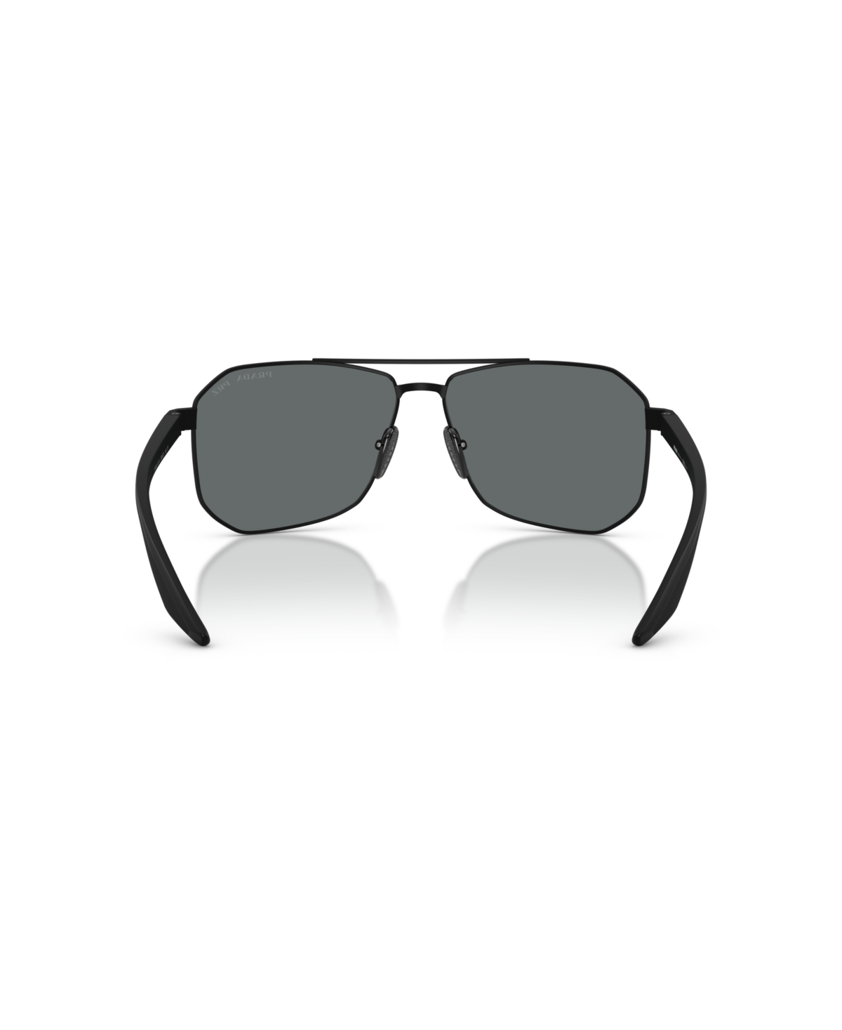 Prada Ps 51vs Dg0 5z1 Navigator Polarized Sunglasses In Rubber Black