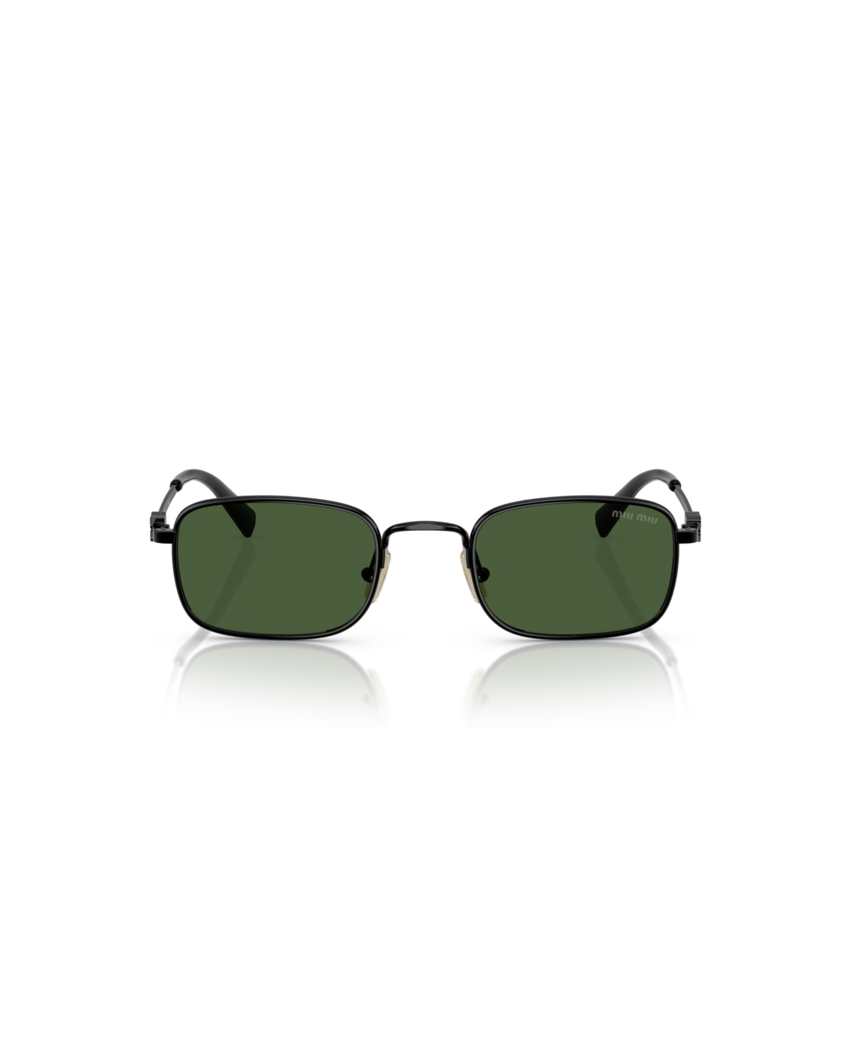 Miu Miu Mua53s Rectangular Metal Sunglasses In Black