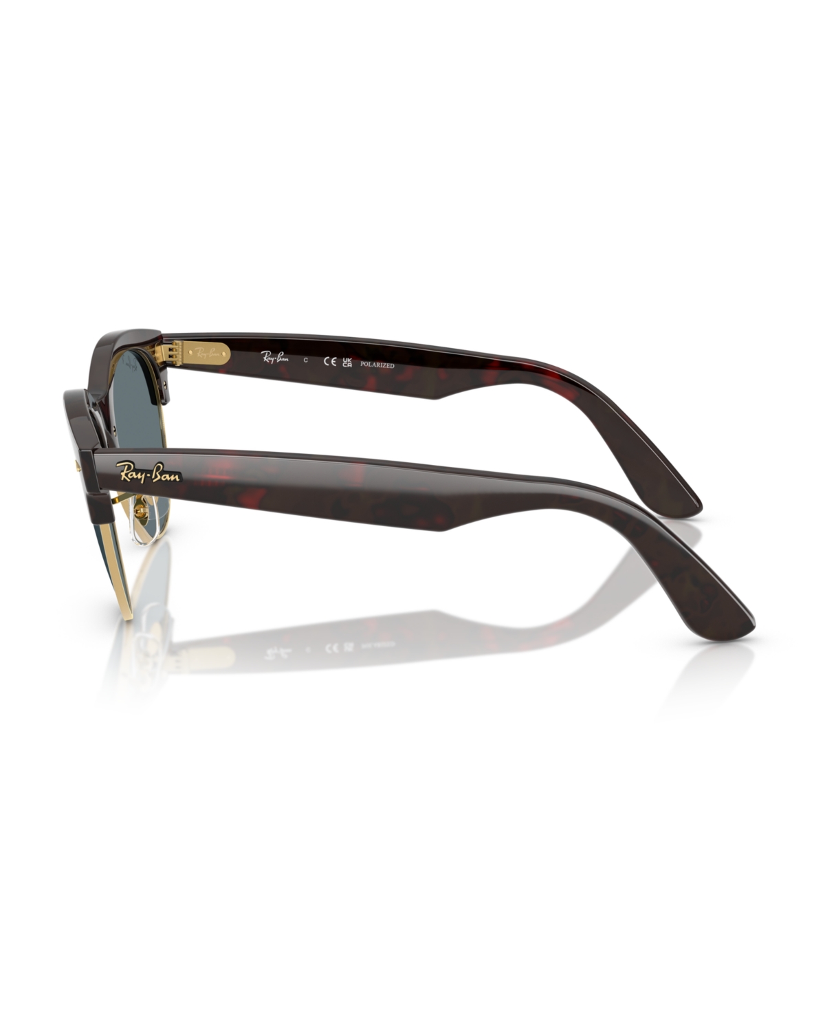 Ray Ban Clubmaster Way Sunglasses In Red Havana On Gold
