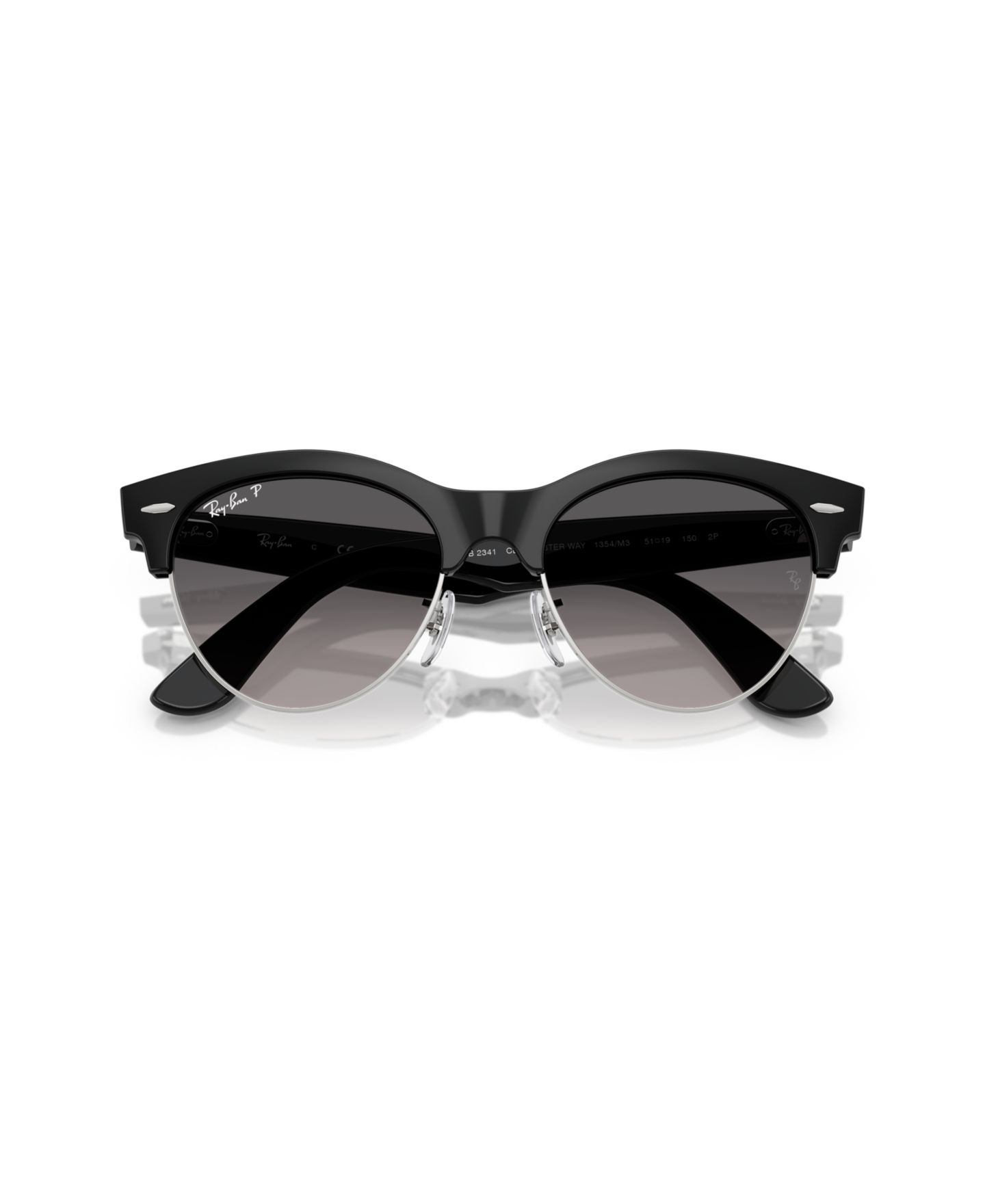 Солнцезащитные очки Ray-Ban Unisex Clubmaster Way Polarized, RB2341, цвет: Чёрный серебряный — фото 2