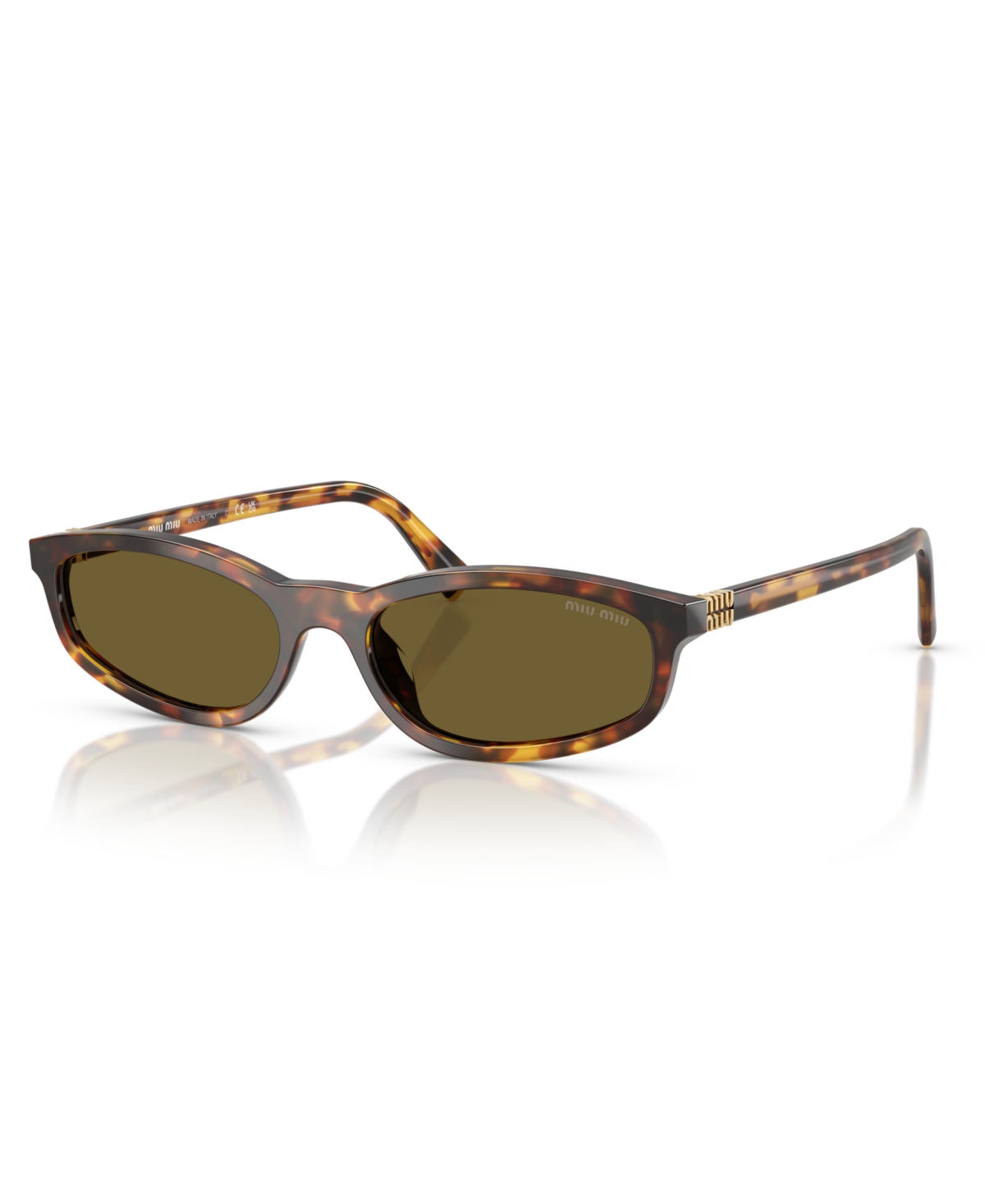 Miu Miu Woman Sunglass Mu A06s In Honey Havana - Green