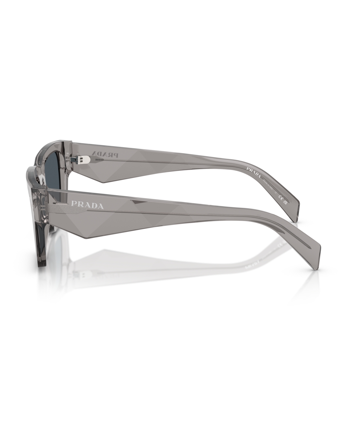 Prada Men's Large Sunglasses, Pr A06s In Transparent Dark Gray
