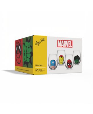 Marvel Heroes Stemless Drinking Glasses, Set of 4