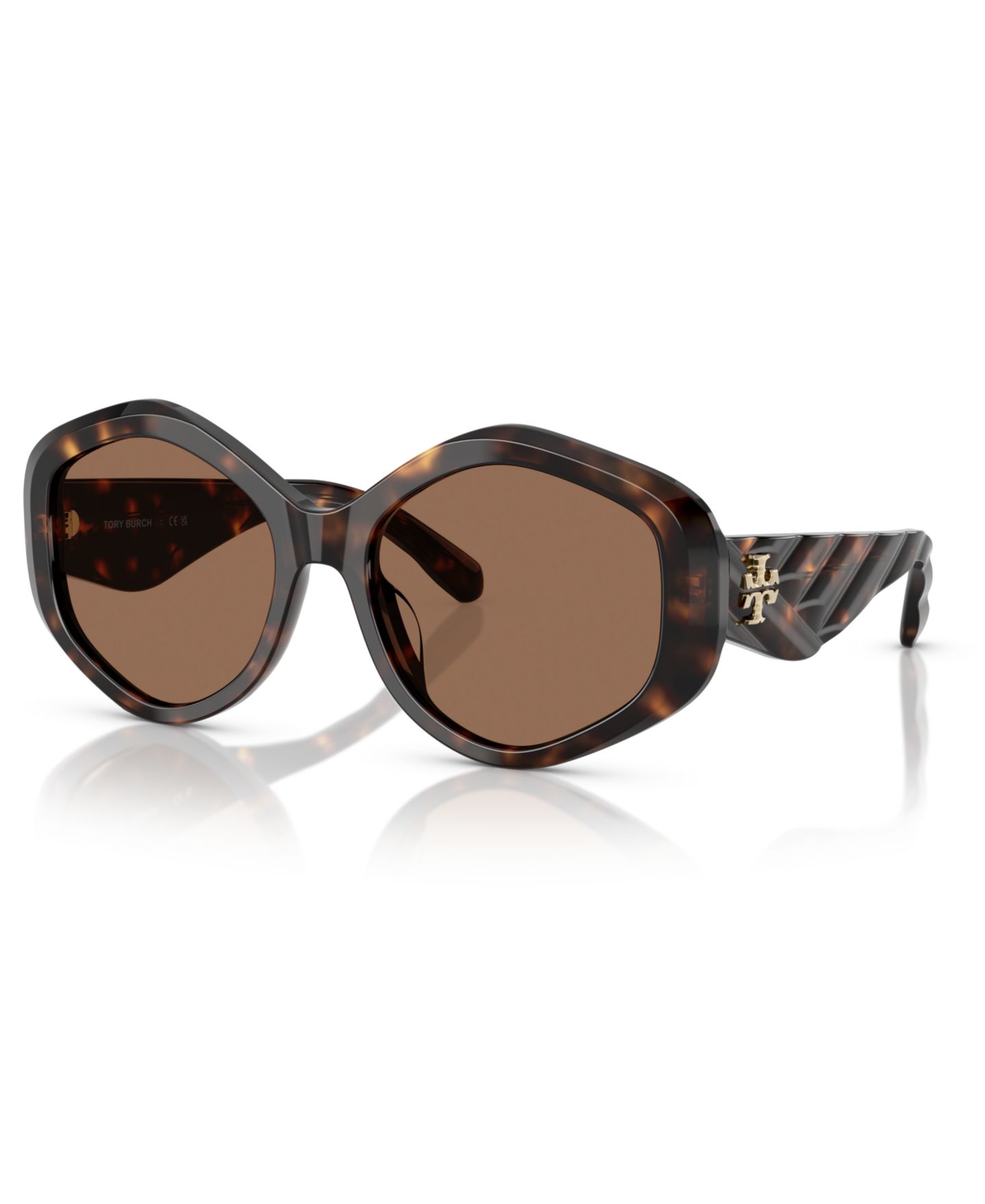 Женские солнцезащитные очки Tory Burch Large Sunglasses, TY7217U, цвет: Тёмный черепаховый — фото 1