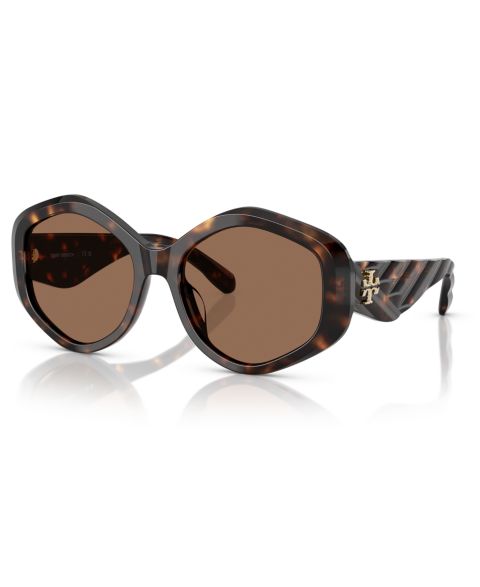Женские солнцезащитные очки Tory Burch Large Sunglasses, TY7217U, цвет: Тёмный черепаховый