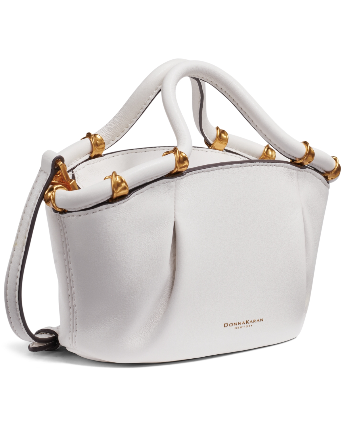 Donna Karan Chiffon Mini Crossbody Bag In Brillant White