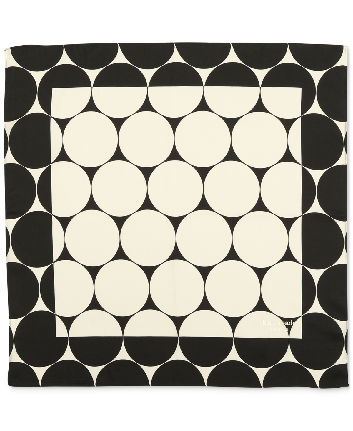 Shop Kate Spade Women's Seasonless Dot Bandana Scarf In Black Cream