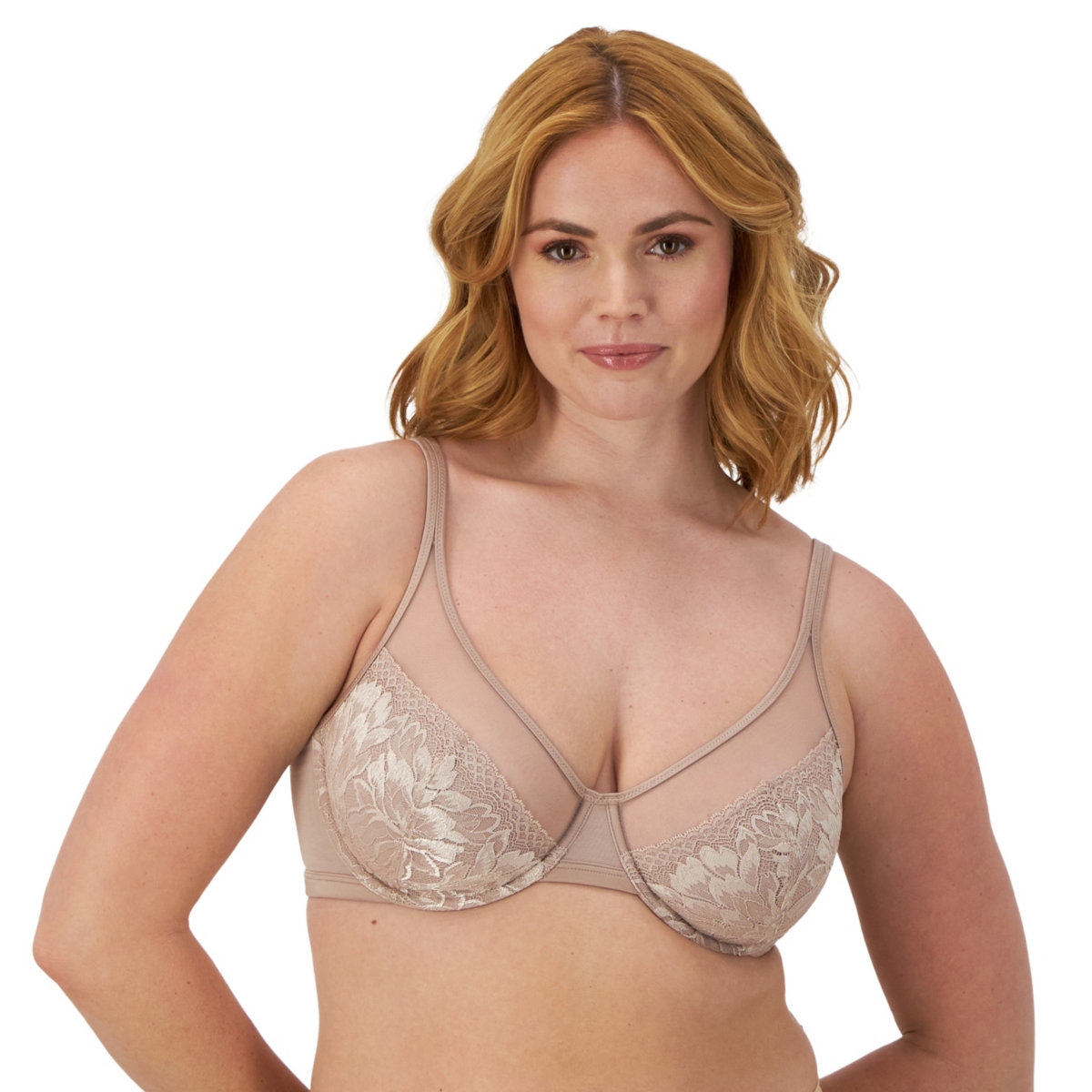 Bali Women's One Smooth U Lace Minimizer Underwire Bra in Evening Blush | Size: 42DD | HerRoom.com