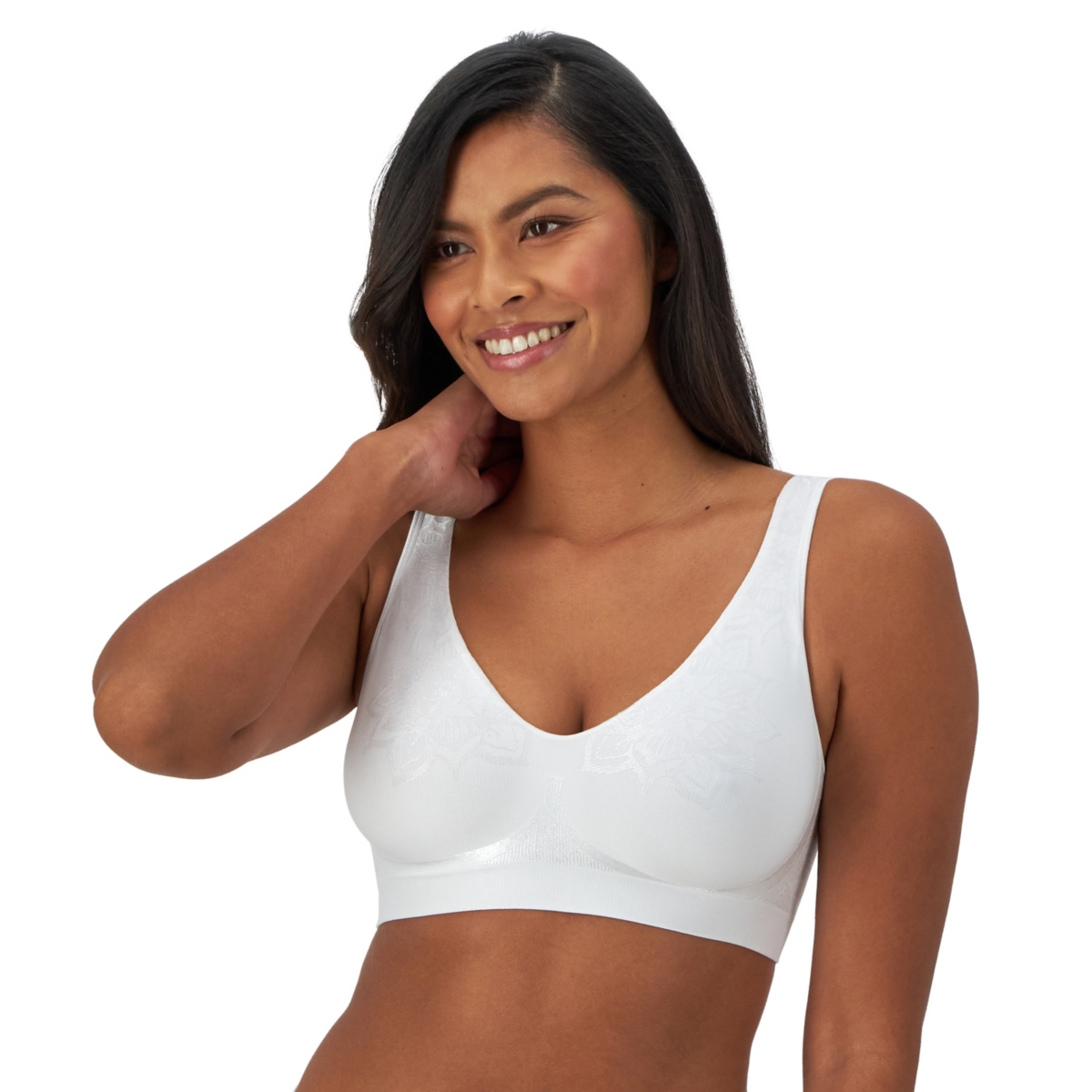 Comfort Revolution ComfortFlex Fit Seamless 2-ply Wireless Bra 3484 - ROSE TEA
