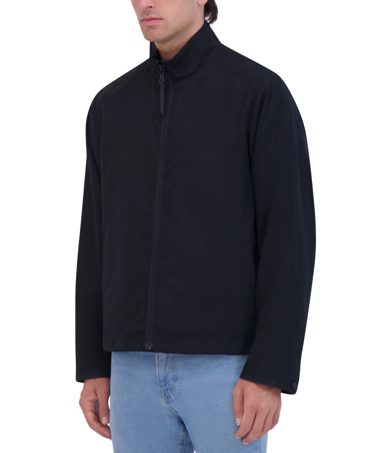 Robert Graham Men's Lightweight Peached Stand Collar Jacket In Black