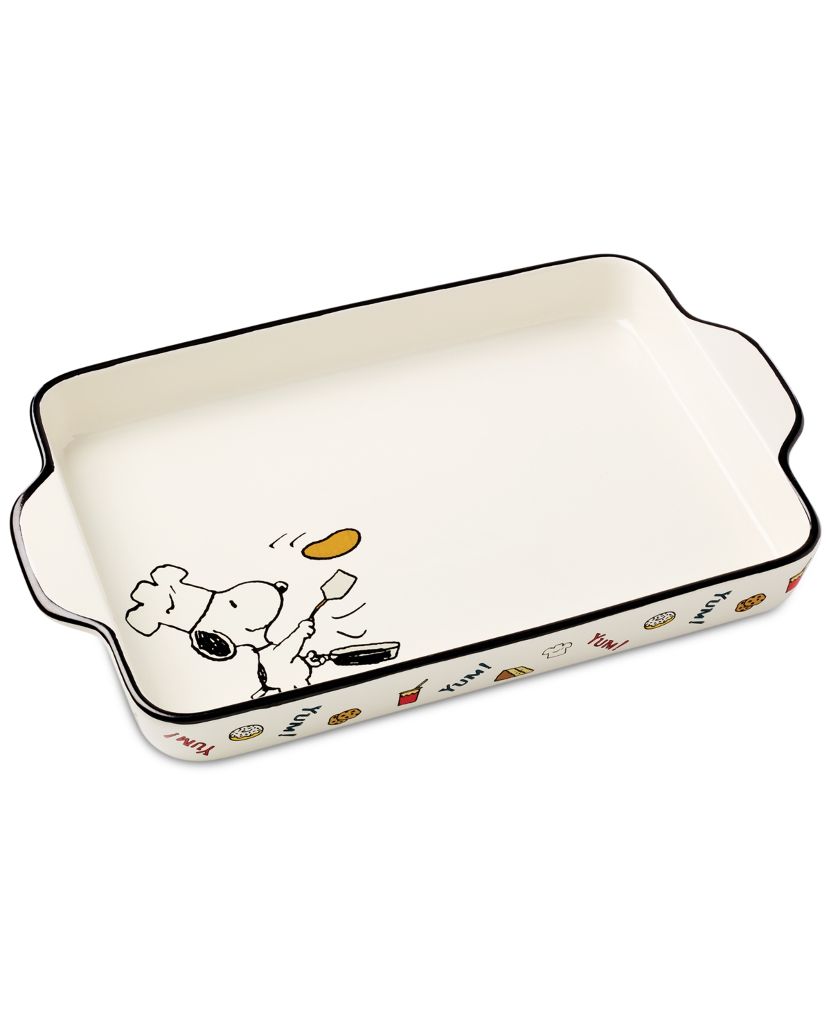 Lenox Chef Snoopy Rectangular Porcelain Baker In Multi