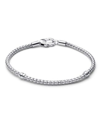 Sterling Silver Studded Clasp Chain Bracelet