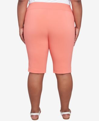 Брюки-скиммеры HEARTS OF PALM Plus размера Spring Forward из прочного высокотехнологичного эластичного материала с застежкой на пуговицы