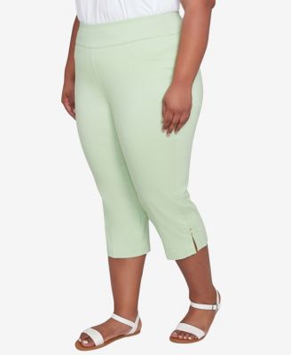 Plus Size Solid Tech Stretch Pull On Pants