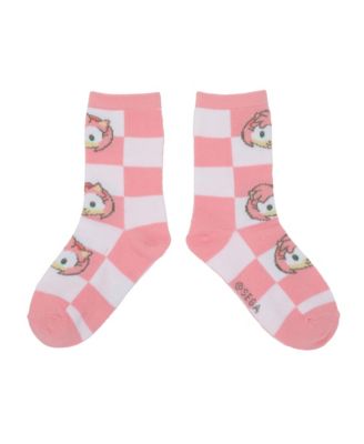 Girls 3D Plush Sonic & Amy Head Youth 2-Pair Crew Socks
