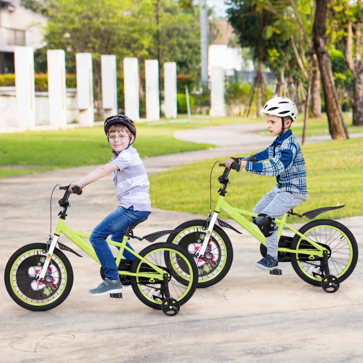 Kids Adjustable Bike with Detachable Training Wheels Safe Fun Bicycle for Ages 4-8 Years Old