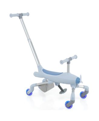 Toddler Push Car Ride-On Toy with Light-Up Wheels and Built-In Seat Storage