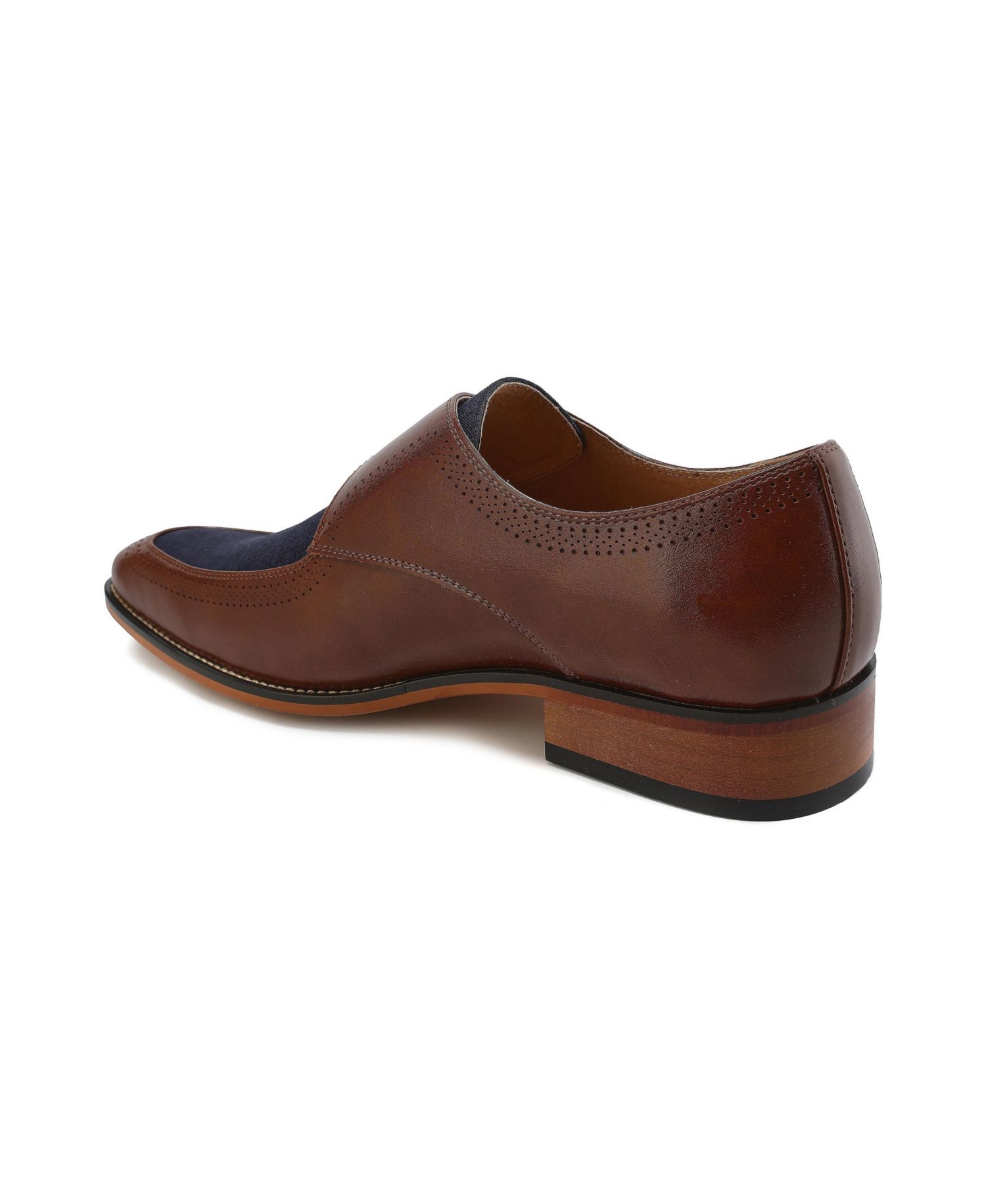 Men's Moc Toe Monk Strap Two-Tone Loafer