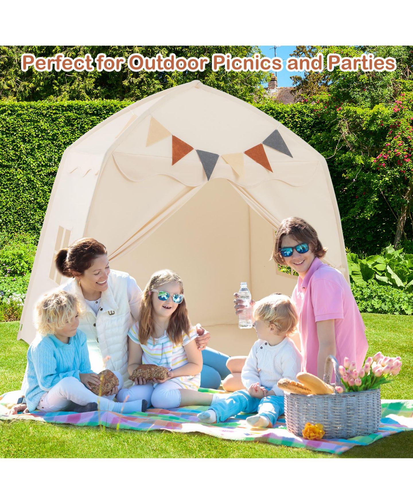 Детская игрушка Slickblue String Lights Extra Large Play Tent, Ages 3+, цвет: Бежевый — фото 8